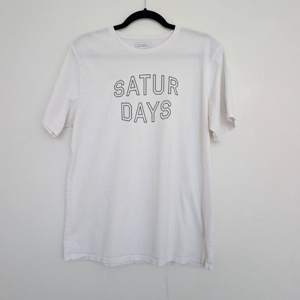 Saturdays NYC Classic Logo Print Short Sleeve T-Shirt Sz L Unisex Cotton